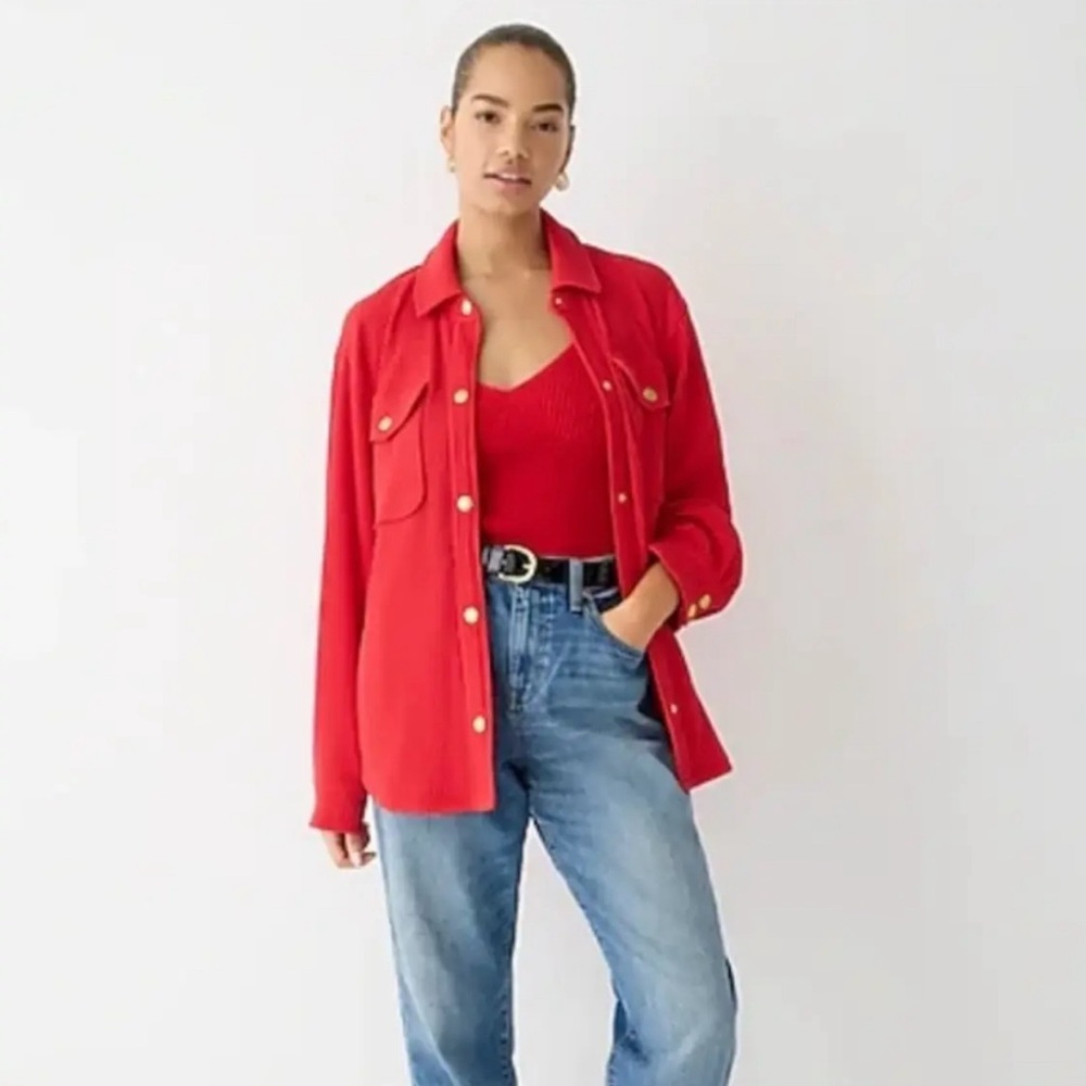 J. Crew Waffle Knit Shirt Jacket